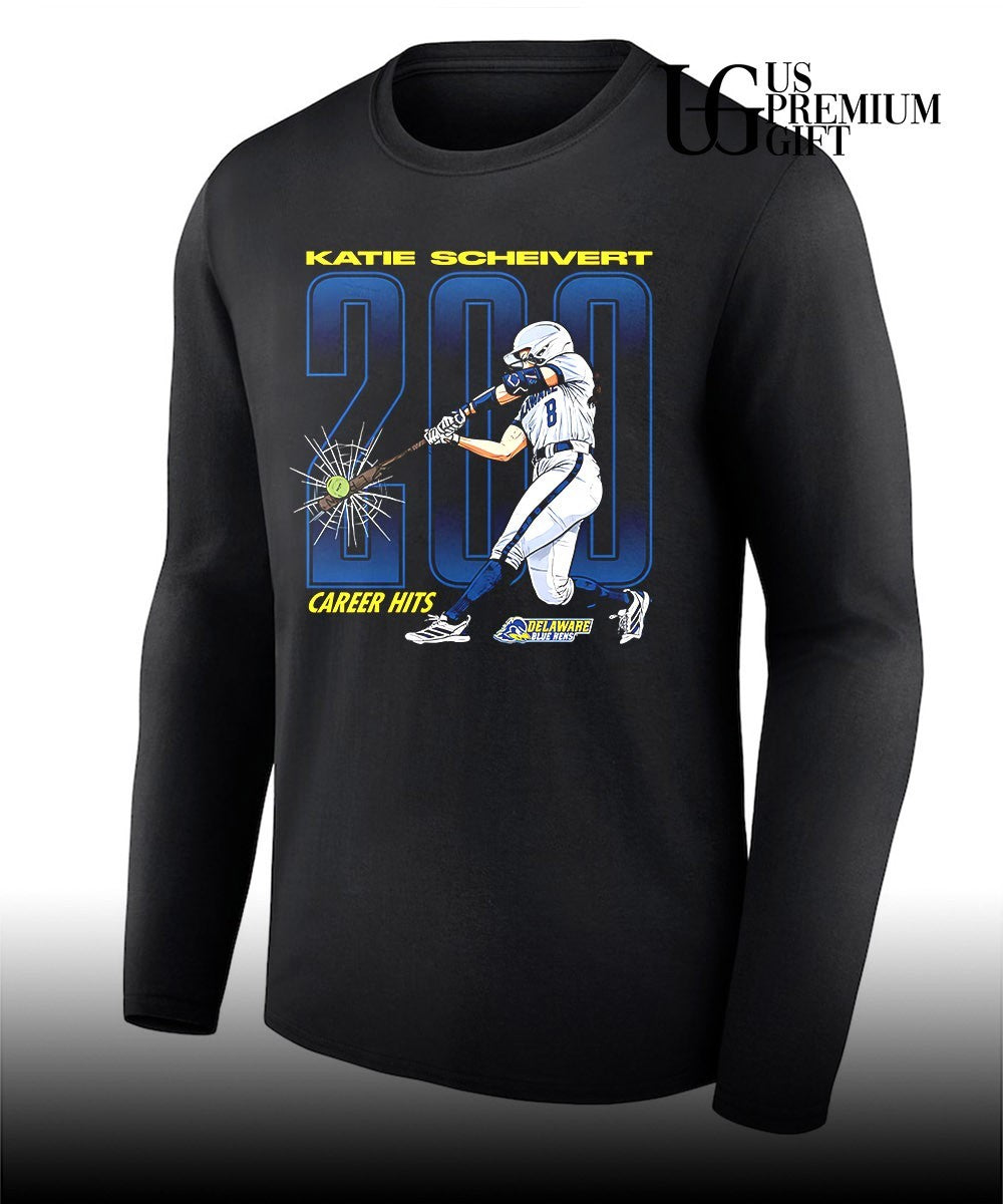 Katie Scheivert Delaware NCAA Softball 200 Career Hits Collage shirt