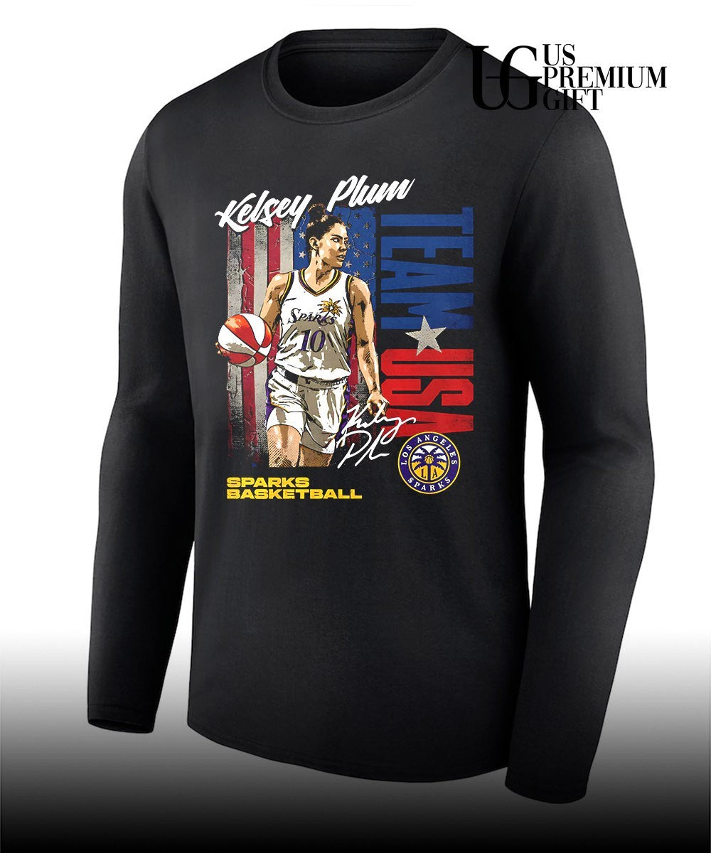 Kelsey Plum Los Angeles Sparks Team USA WNBA graphic shirt
