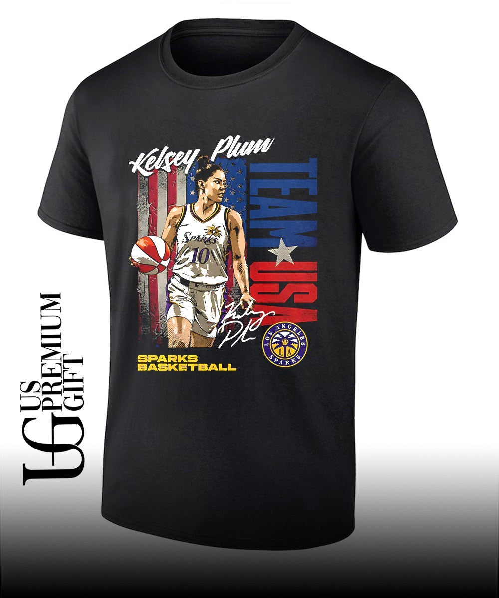 Kelsey Plum Los Angeles Sparks Team USA WNBA graphic shirt