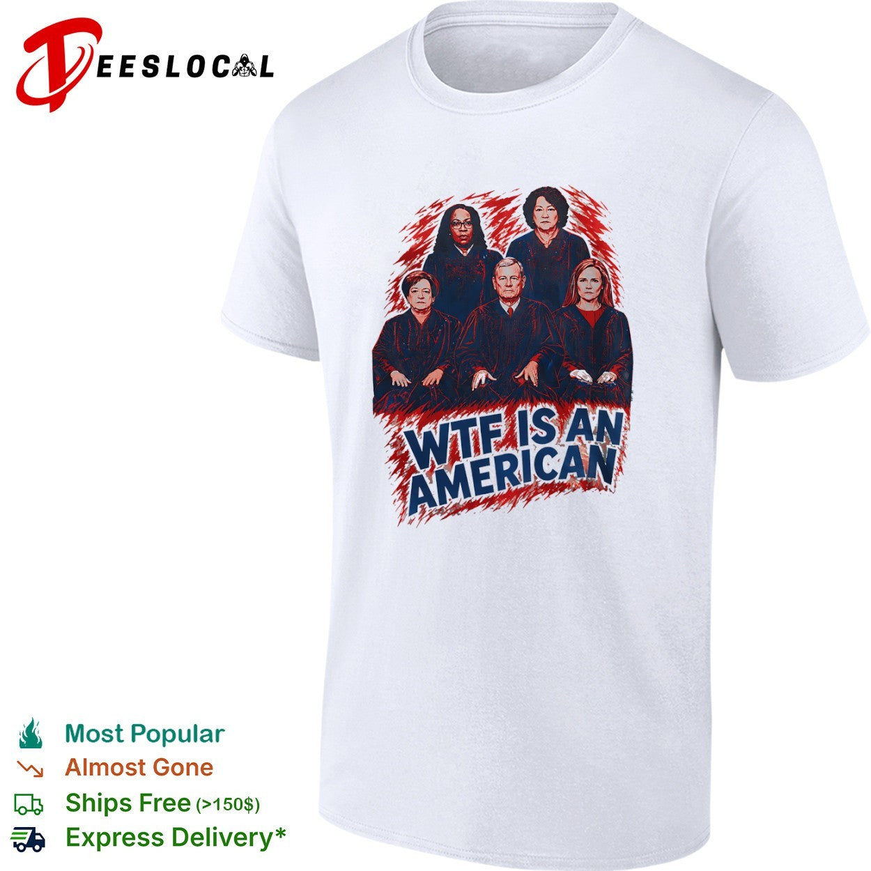 Ketanji Brown Jackson Elena Kagan John Roberts Sonia Sotomayor Amy Barrett wtf is an American shirt