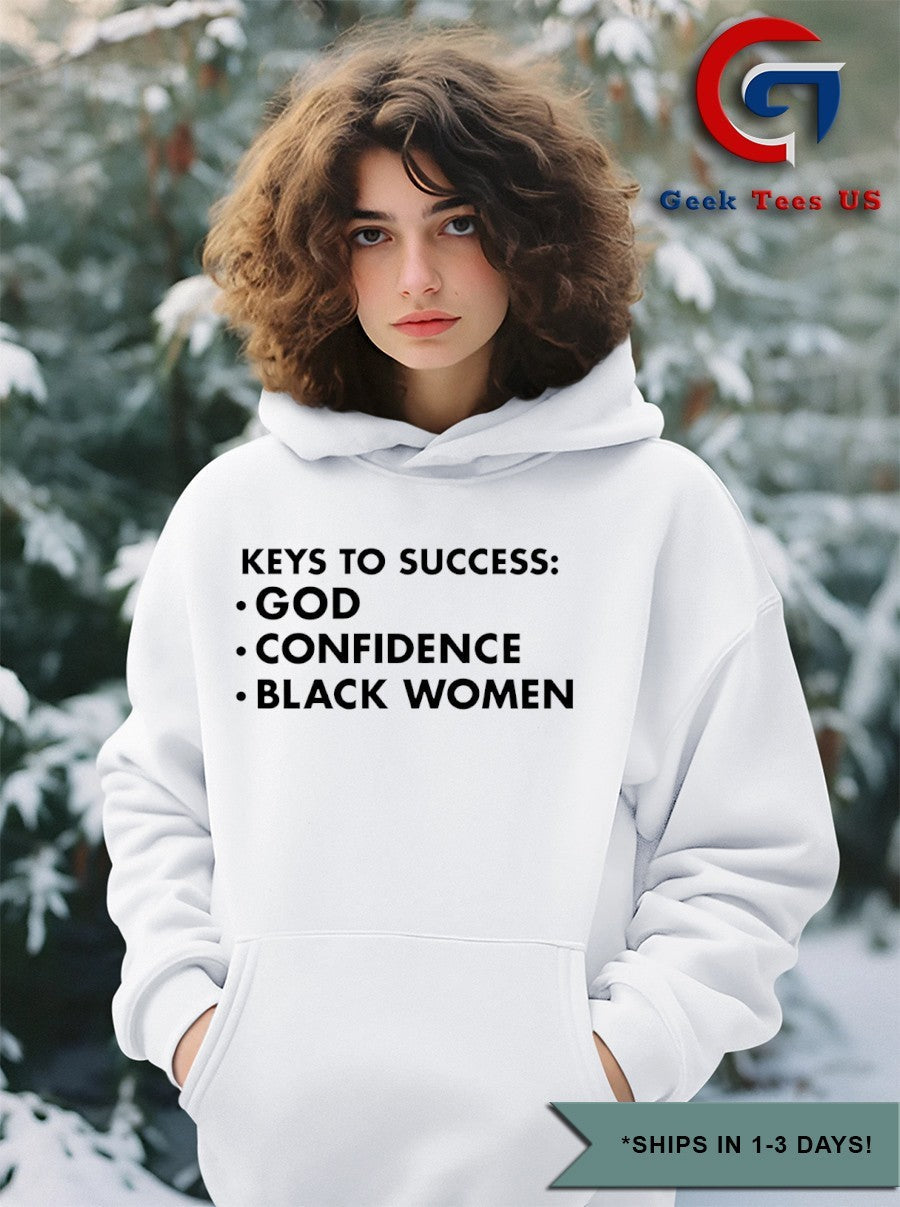 Keys to success god confidence black women shirt