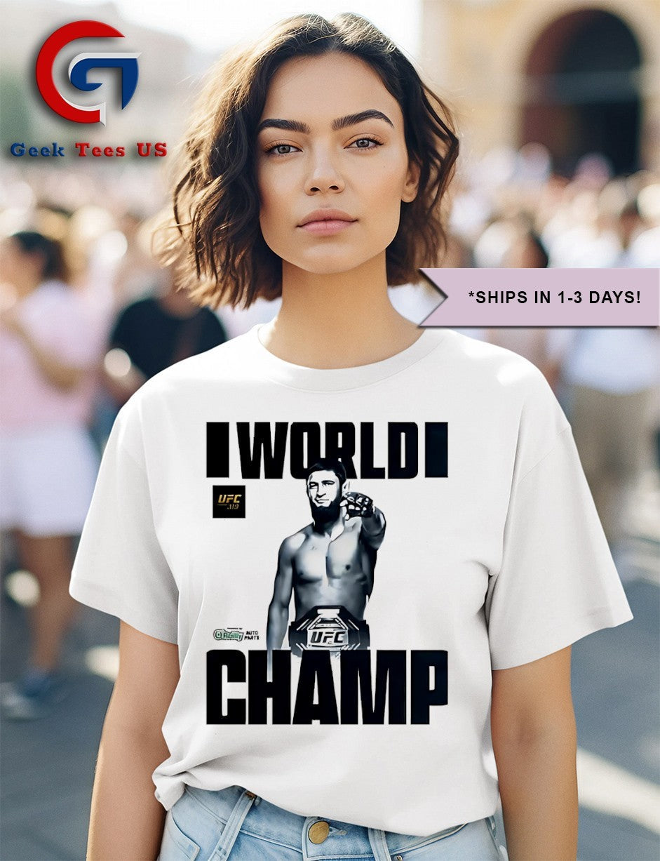 Khamzat Chimaev become the New Middleweight Champion Of The World UFC 319 Merchandise shirt