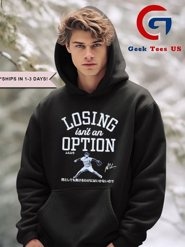 Kiké Hernandez wearing Losing Isn’t an Option Yoshinobu Yamamoto Los Angeles Dodgers baseball shirt