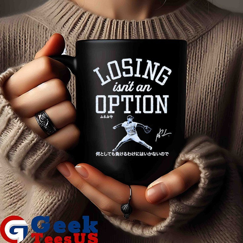 Kiké Hernandez wearing Losing Isn’t an Option Yoshinobu Yamamoto Los Angeles Dodgers baseball shirt