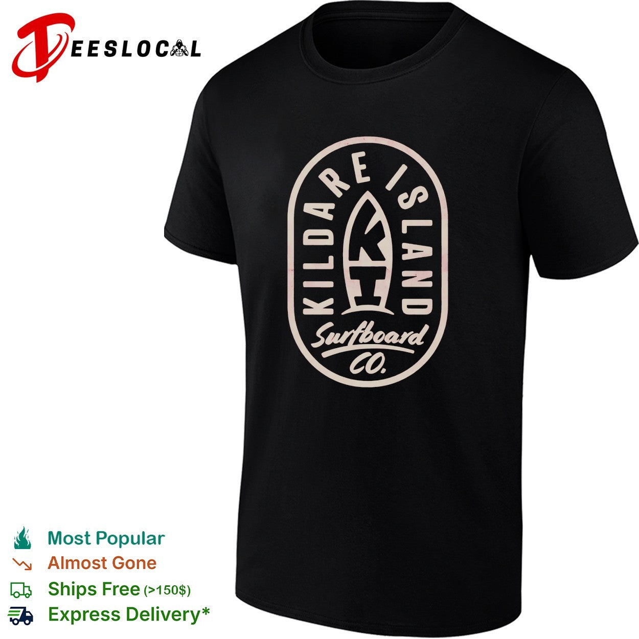 Kildare Island Surfboard Co badge logo shirt
