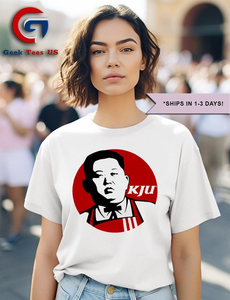 Kim Jong Un KJU X KFC logo shirt