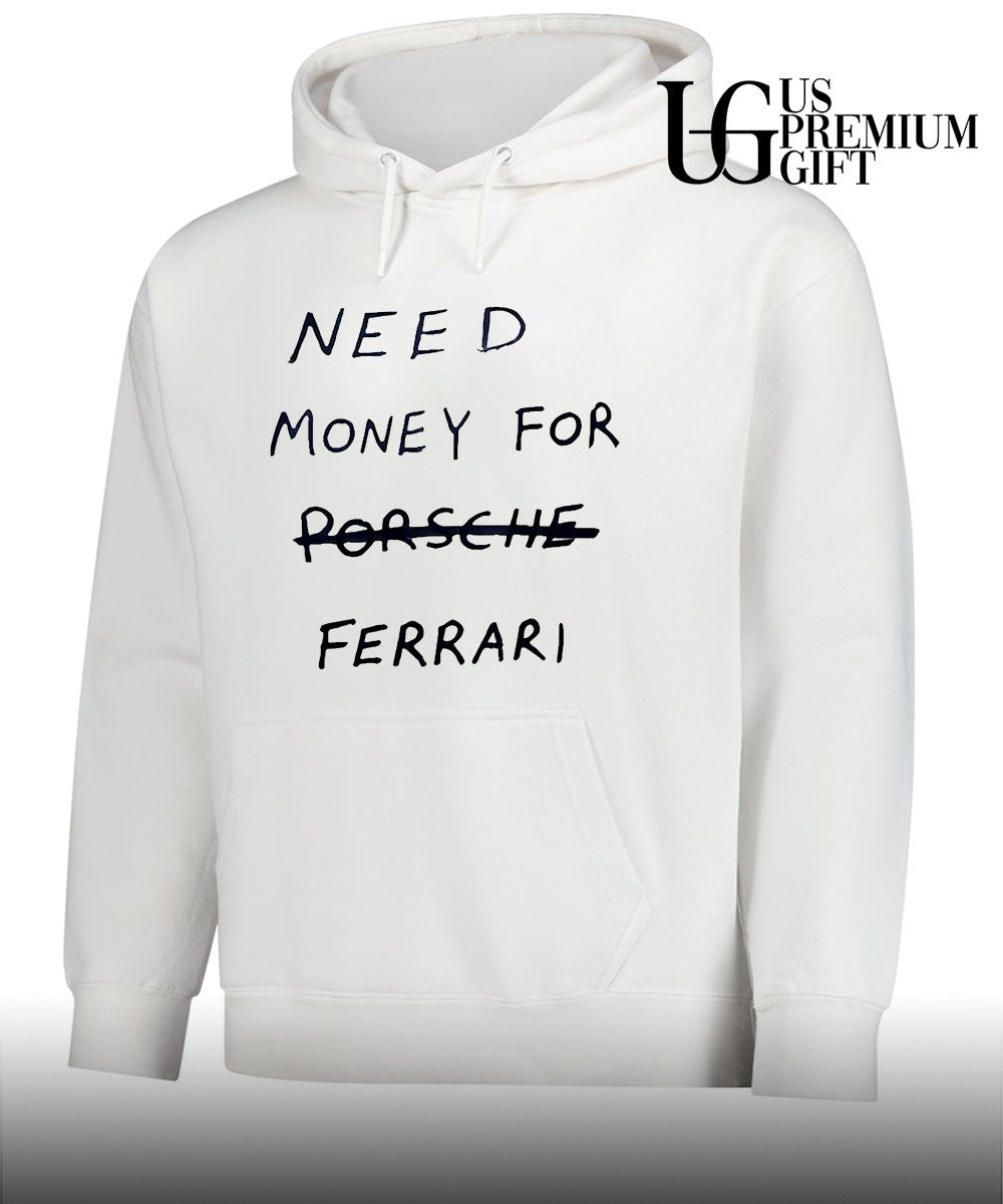 Kim Kardashian wearing Need Money For Ferrari shirt