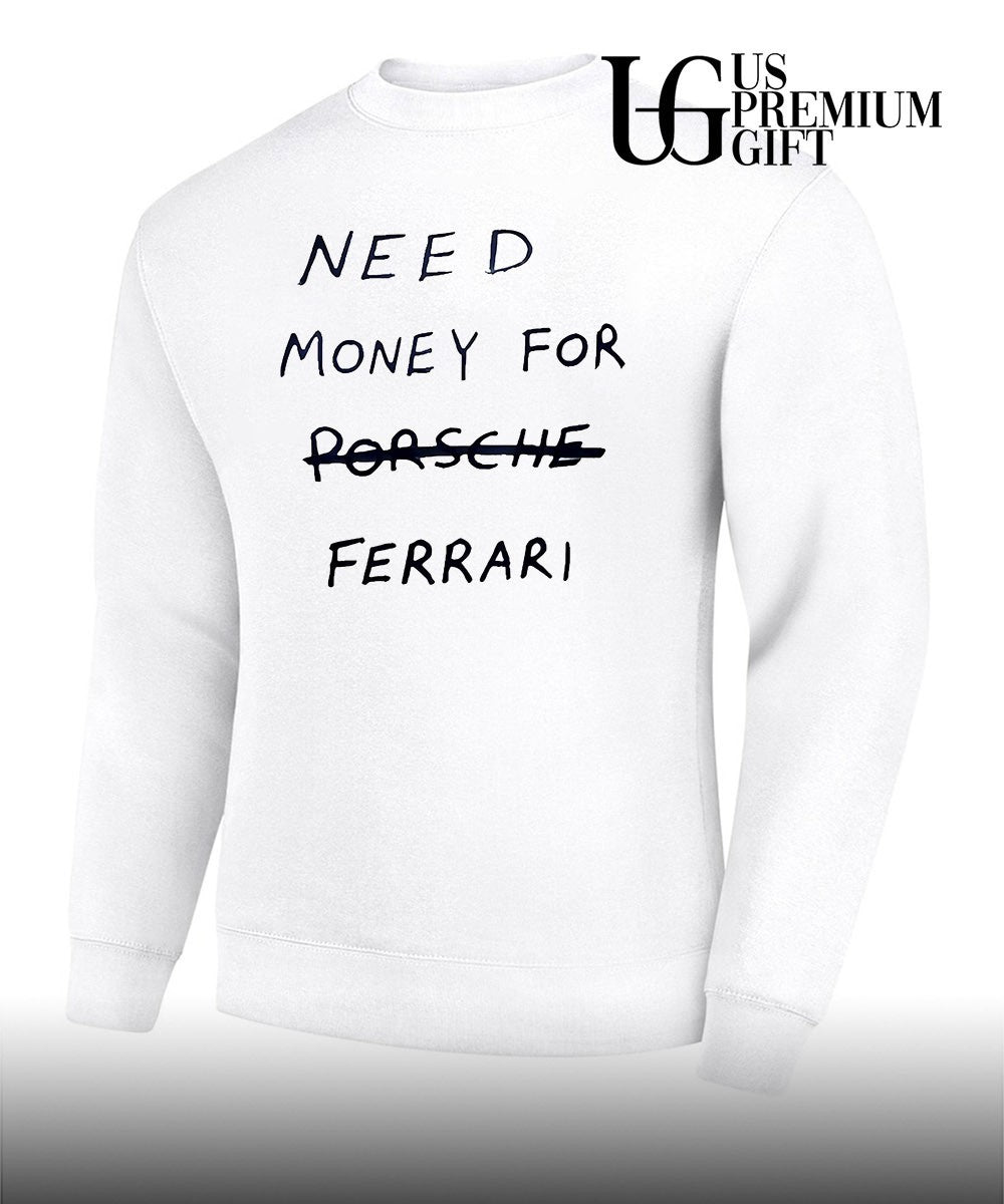 Kim Kardashian wearing Need Money For Ferrari shirt