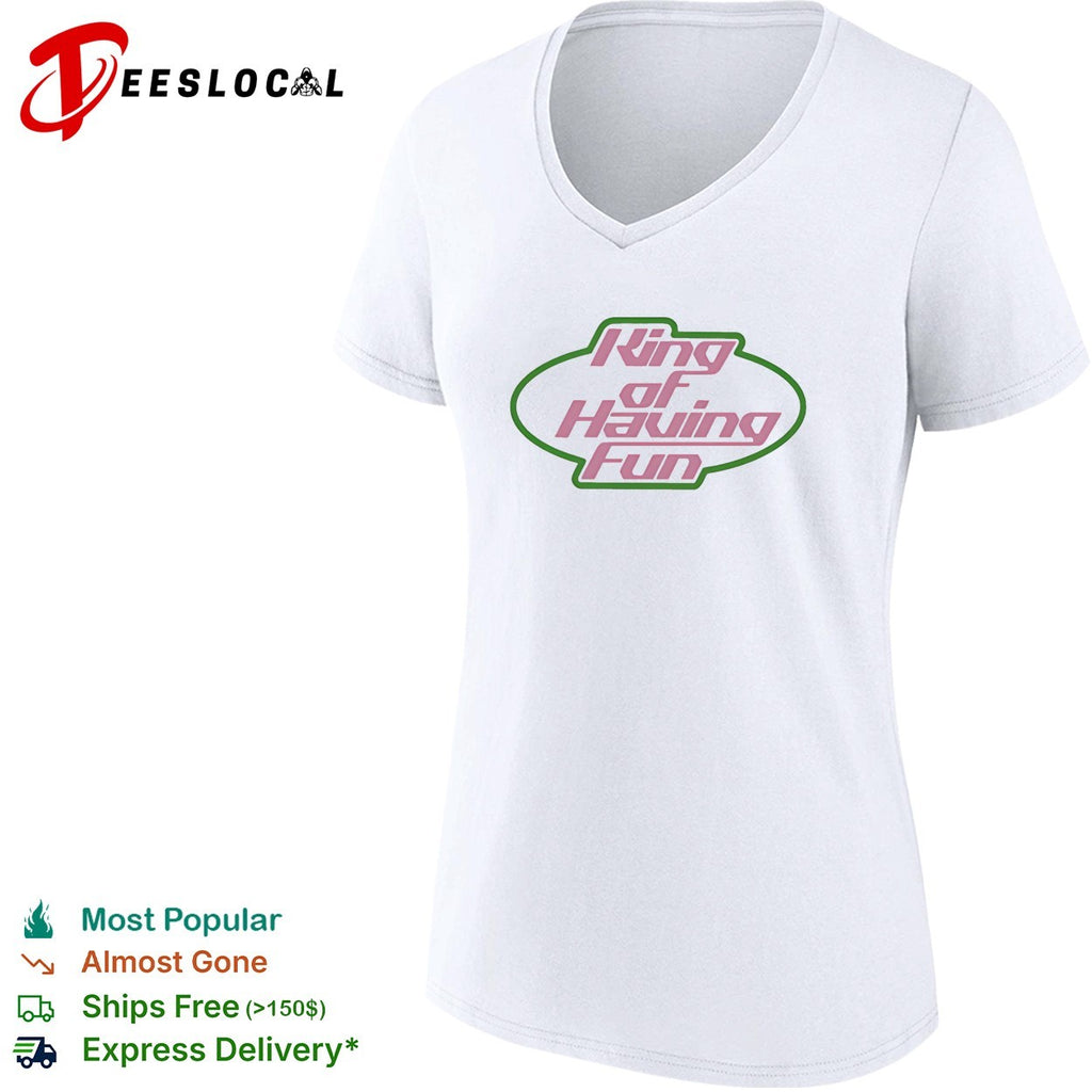 King of having fun oval badge logo shirt