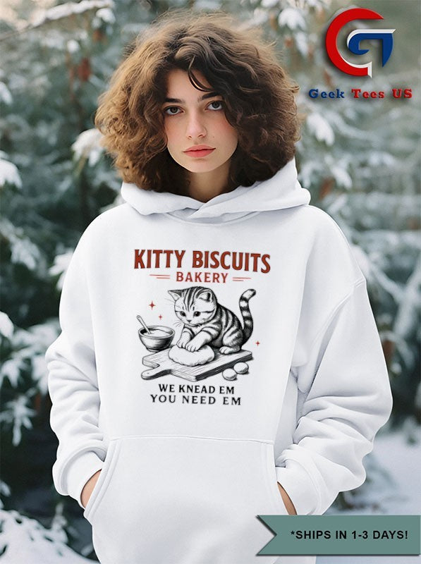 Kitty Biscuit Bakery Cat we knead em you need em shirt
