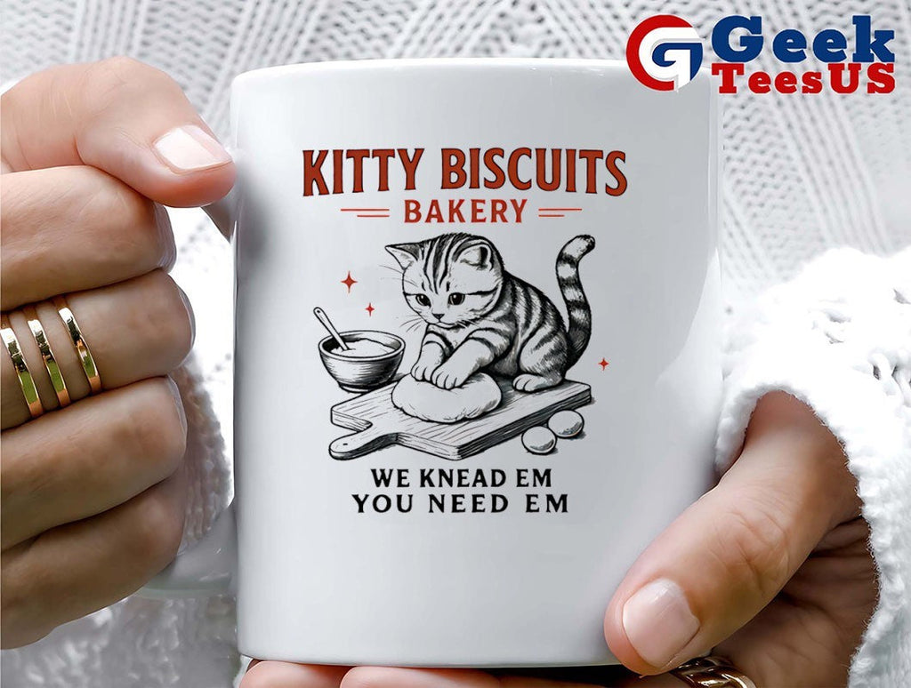 Kitty Biscuit Bakery Cat we knead em you need em shirt