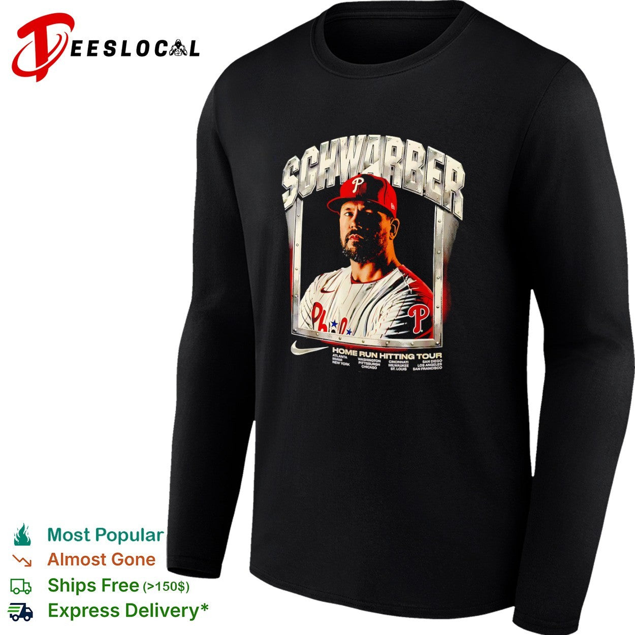Kyle Schwarber Philadelphia Phillies Home Run Hitting Tour shirt