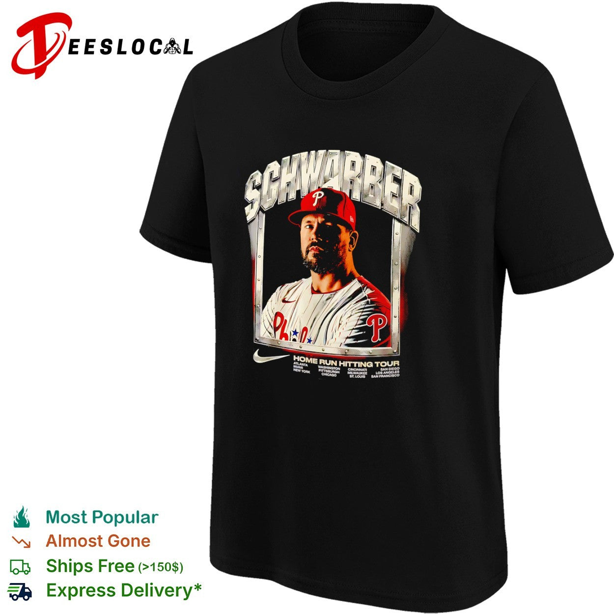 Kyle Schwarber Philadelphia Phillies Home Run Hitting Tour shirt