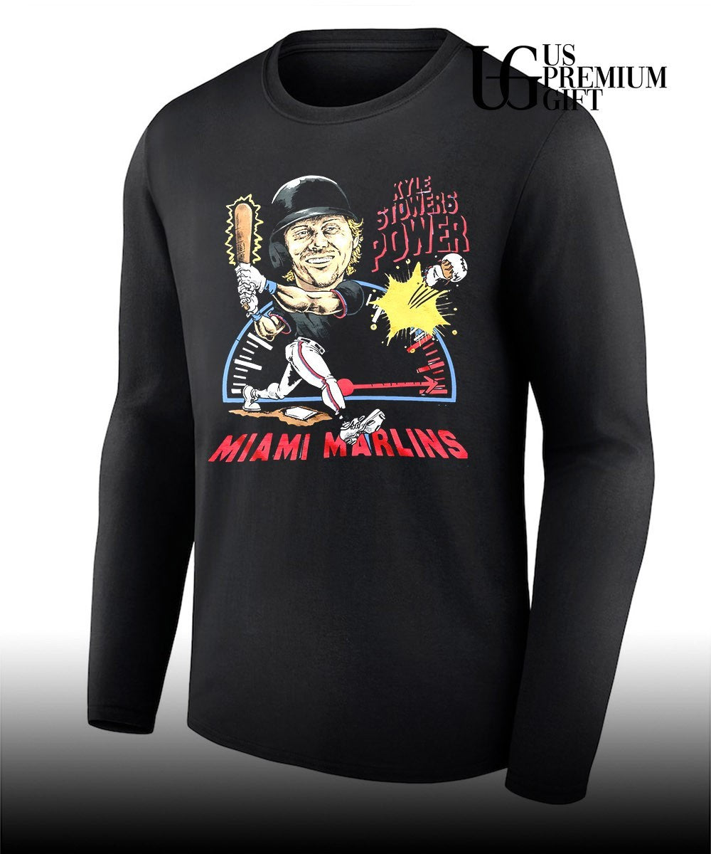 Kyle Stowers Power Miami Marlins baseball caricature signature shirt