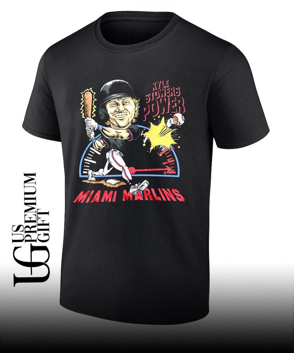Kyle Stowers Power Miami Marlins baseball caricature signature shirt