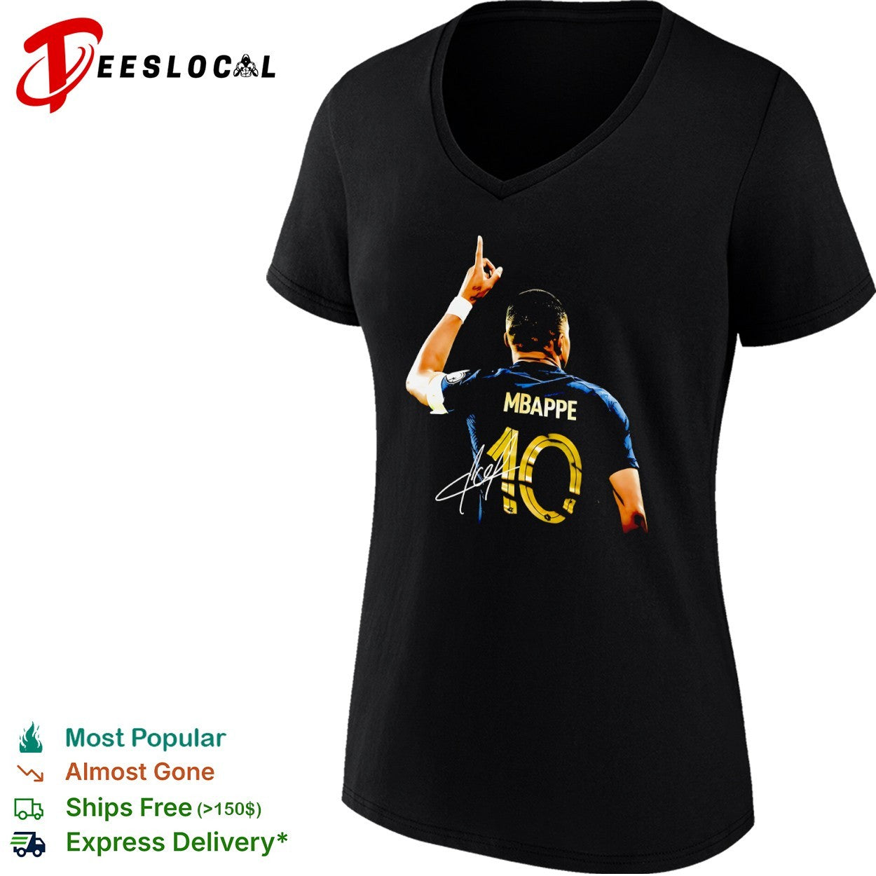 Kylian Mbappe France National Team Number 10 Signature shirt