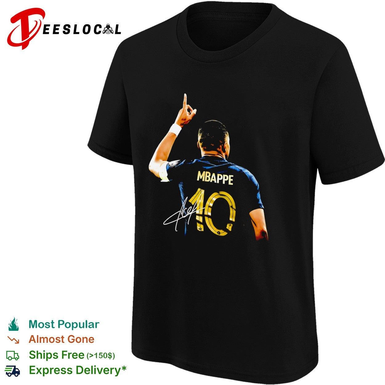 Kylian Mbappe France National Team Number 10 Signature shirt