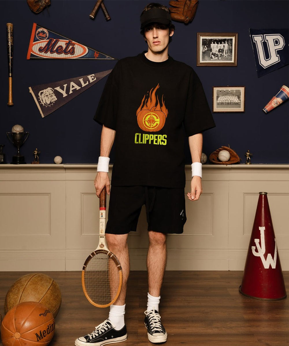 LA Clippers flaming pumpkin Halloween 2025 shirt