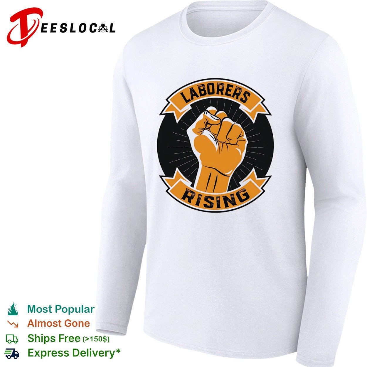 Laborers Rising Fist Solidarity Power Union Shirt