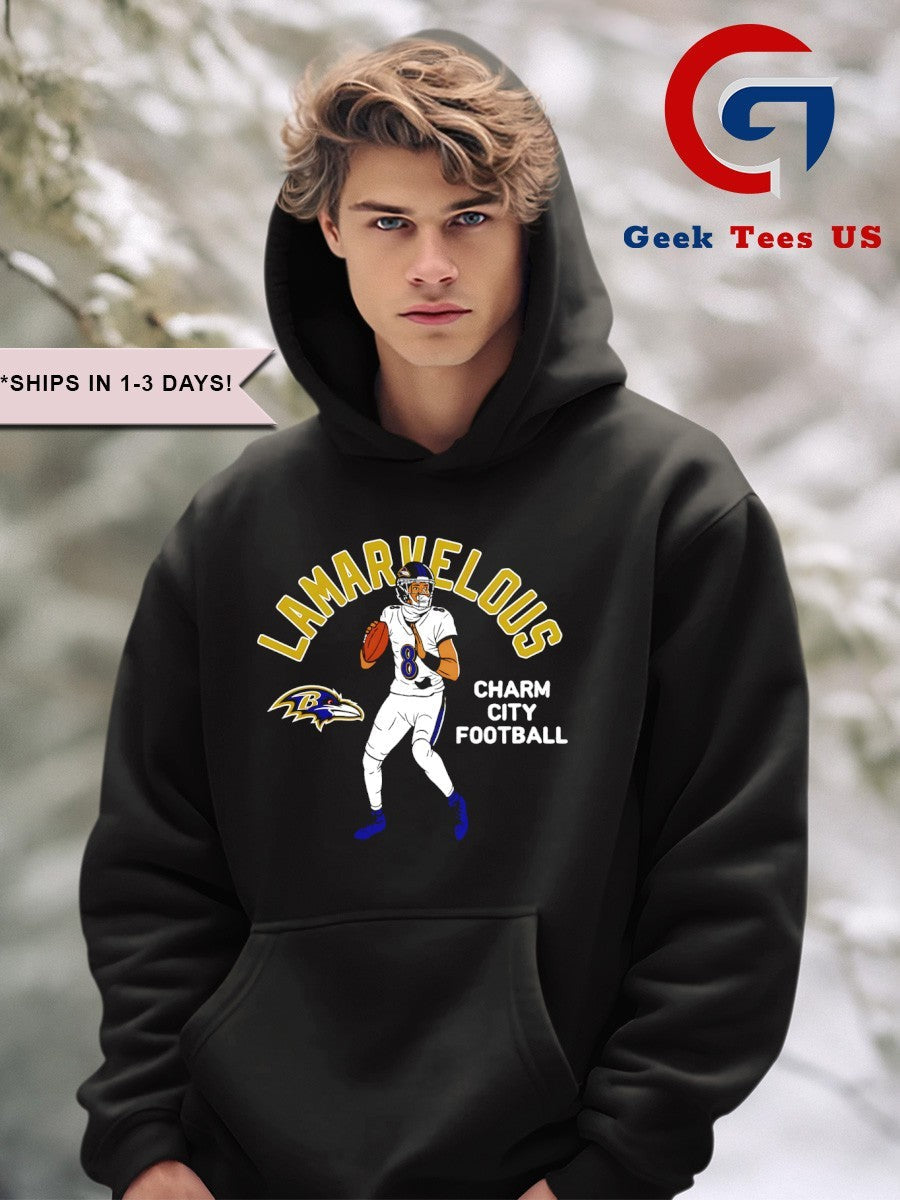 Lamar Jackson player Baltimore Ravens Charm city football signature shirt