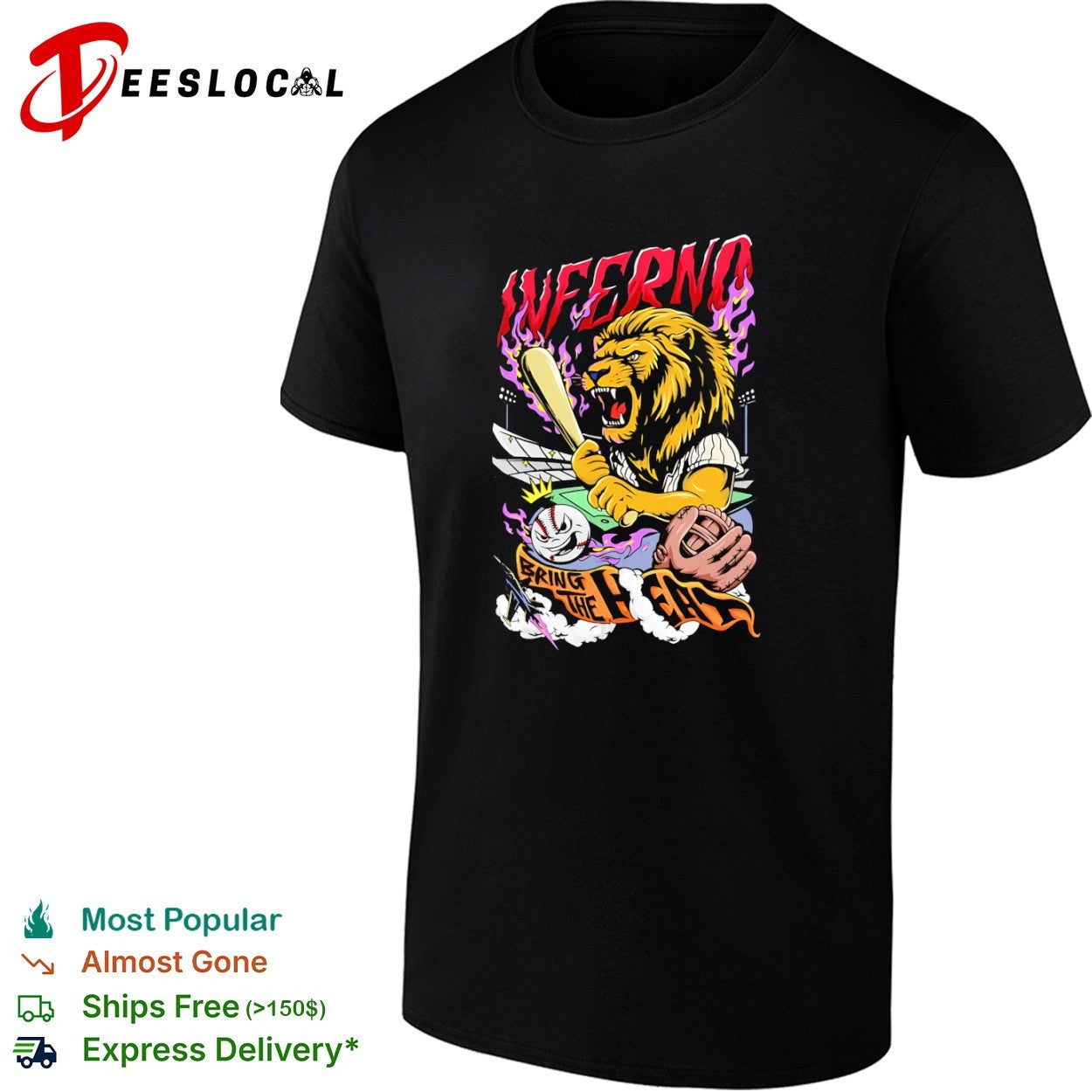 Las Vegas Inferno Bring the Heat Baseball Lion shirt
