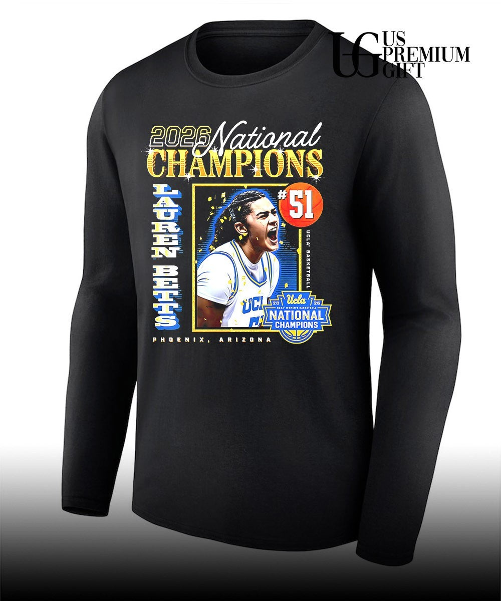 Lauren Betts UCLA Bruins 2026 Basketball Women’s Championship shirt