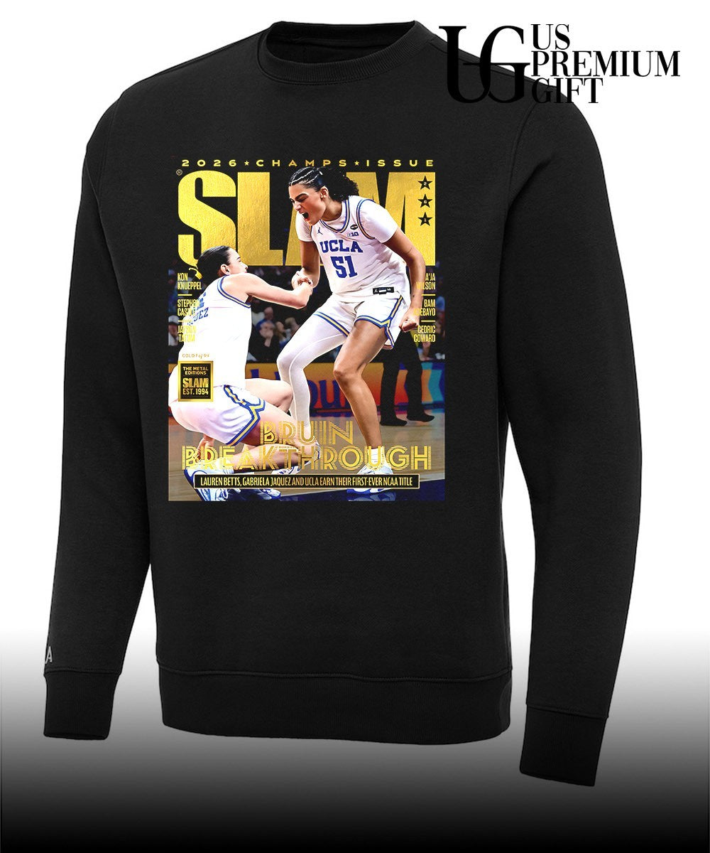 Lauren Betts and Gabriela Jaquez UCLA Bruins Breakthrough 2026 Champs Issue shirt