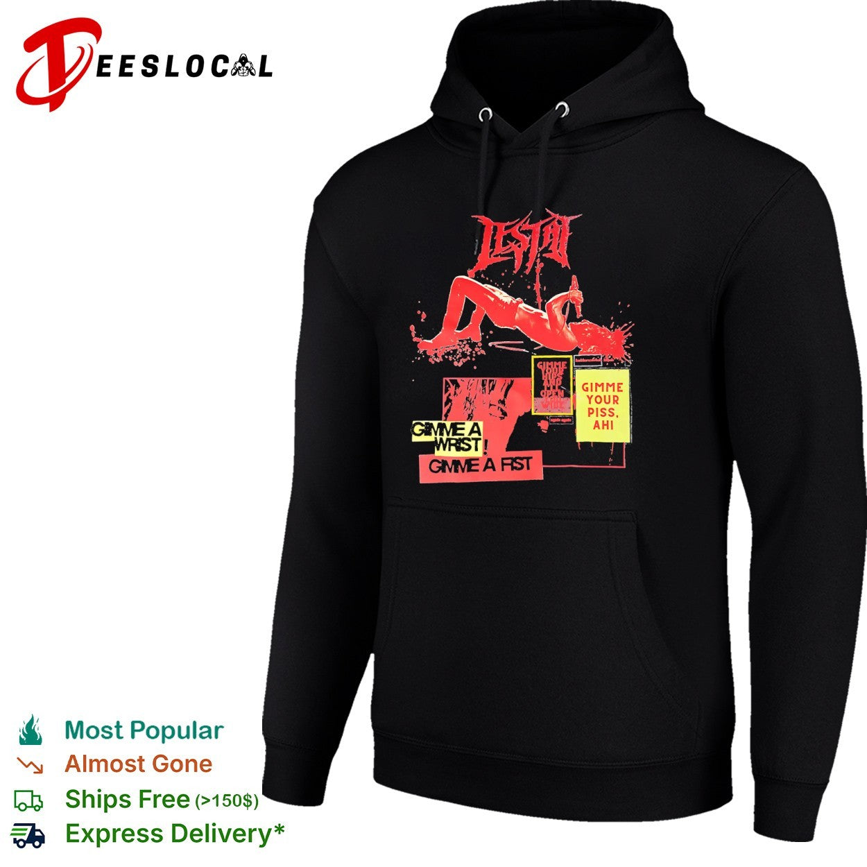 Lestat with Gimme Your Hips and Gimme Your Piss s shirt
