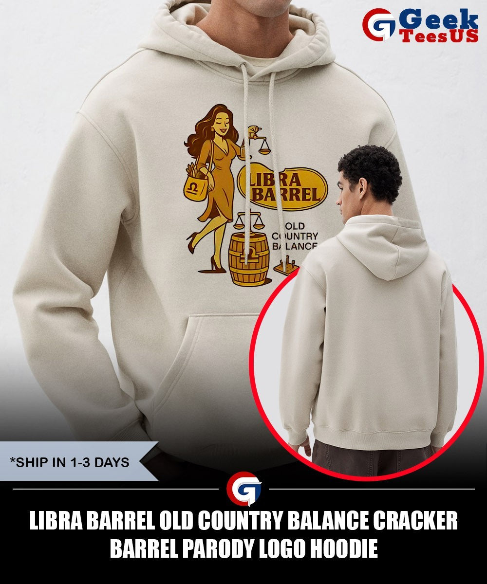 Libra Barrel Old Country Balance Cracker Barrel parody logo shirt