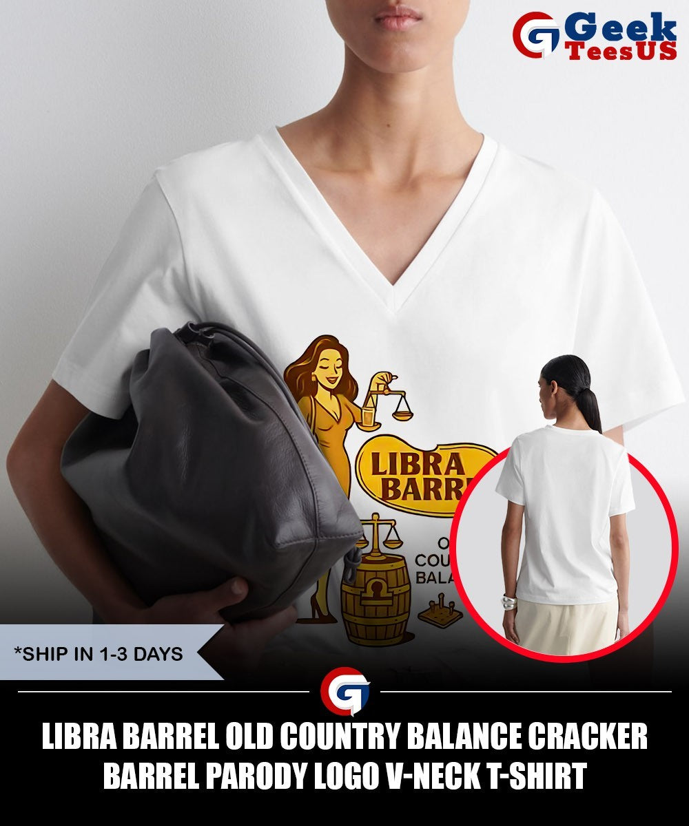 Libra Barrel Old Country Balance Cracker Barrel parody logo shirt