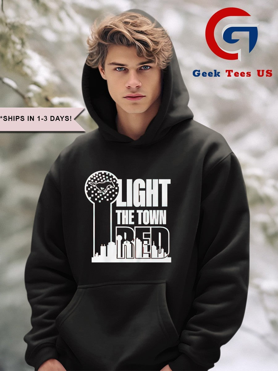 Light the Town Red Southern Methodist Mustangs shirt