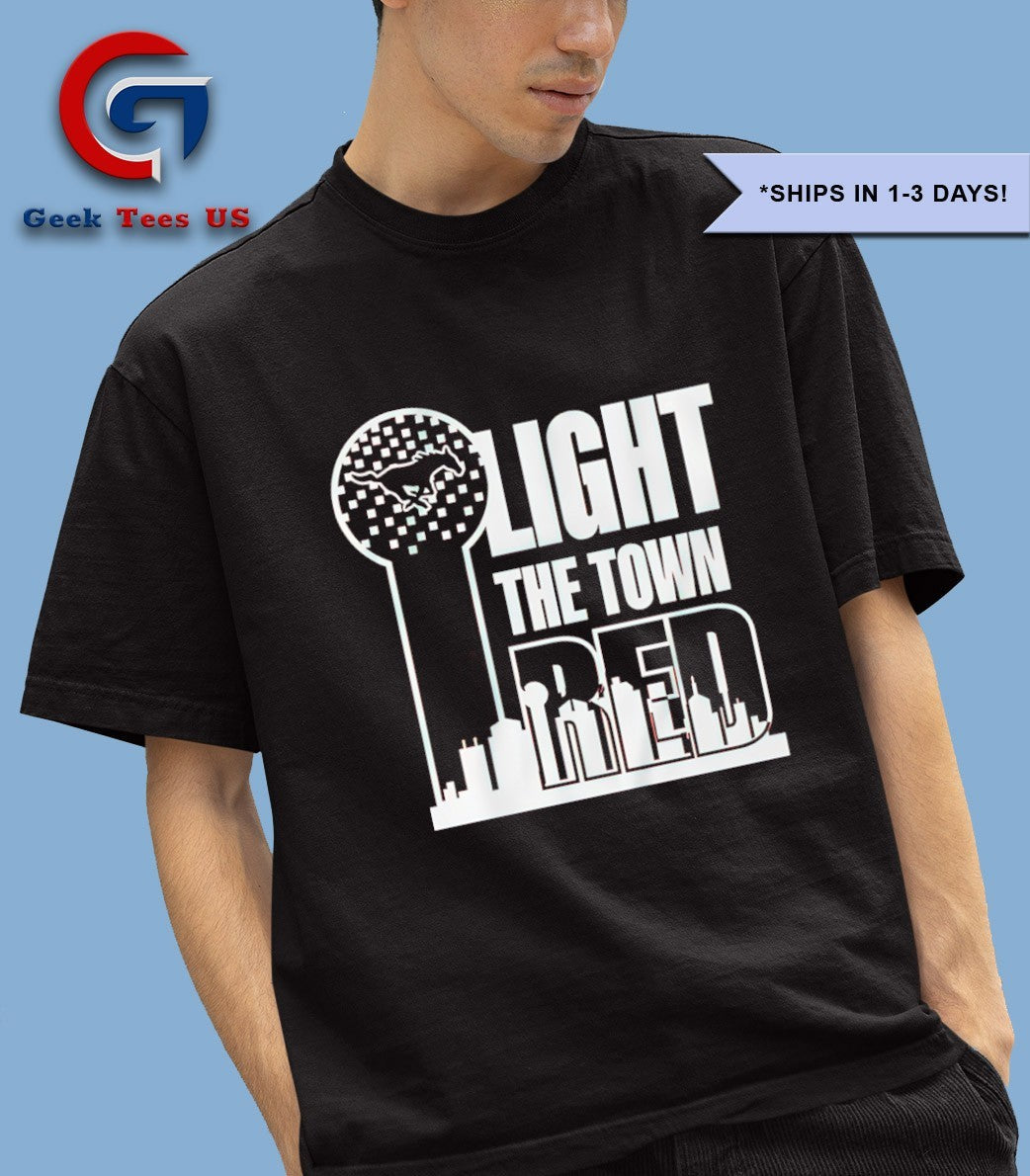 Light the Town Red Southern Methodist Mustangs shirt