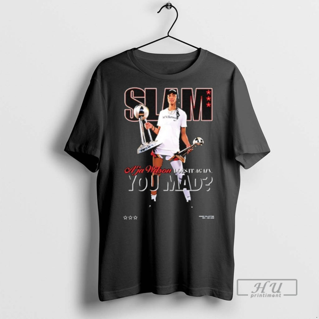 Limited Edition Aja Wilson Slam Las Vegas Aces Does It Again You Mad Graphic Tee