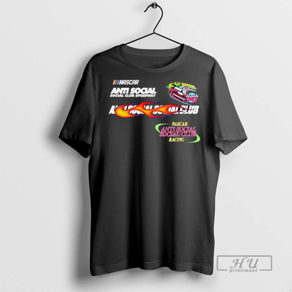 Limited Edition Anti Social Social Club X Nascar Black Daytona Graphic Tee Shirt Sweatshirt Hoodies