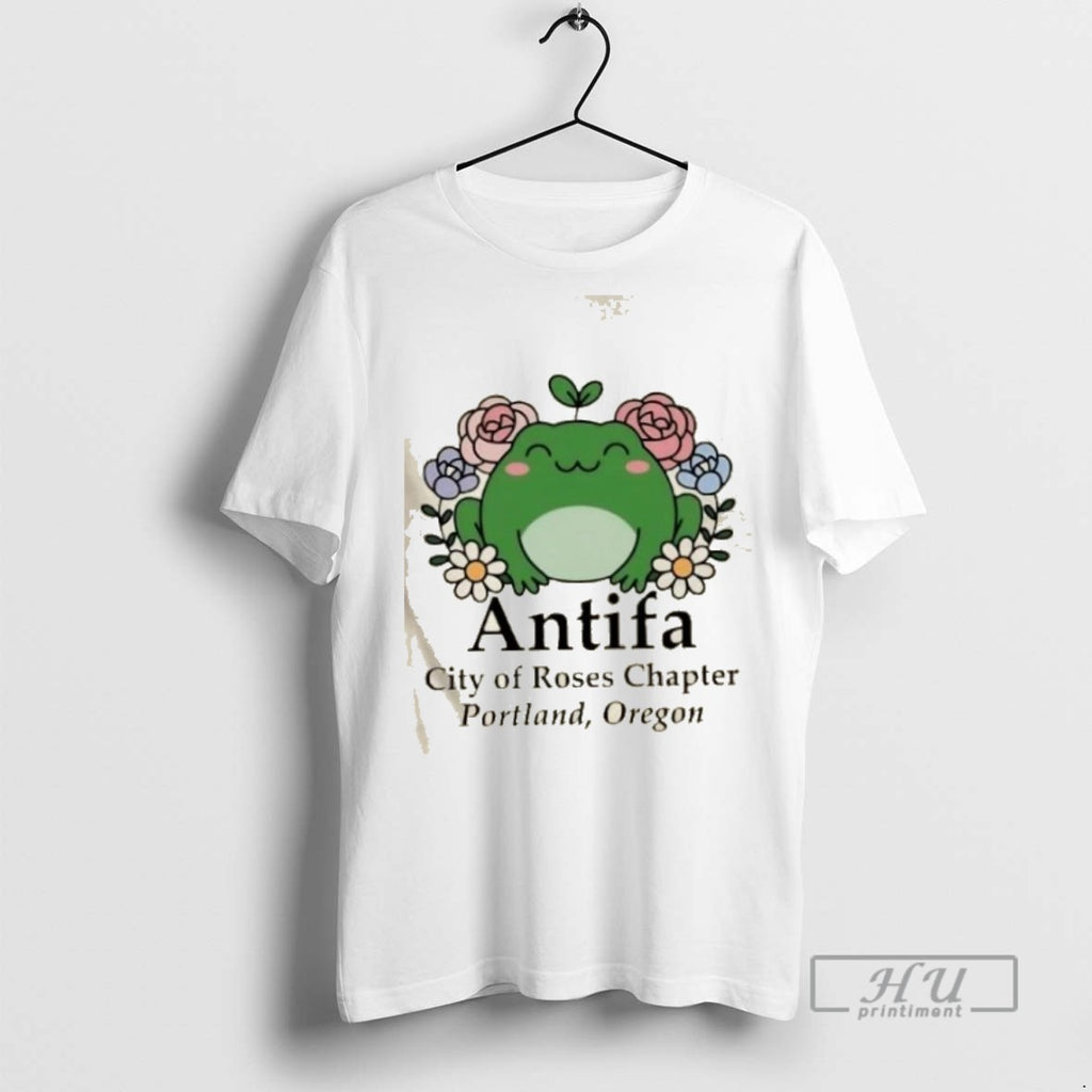 Limited Edition Antifa Frog Protest Portland City Of Roses Graphic Tee Shirt Sweatshirt Hoodies