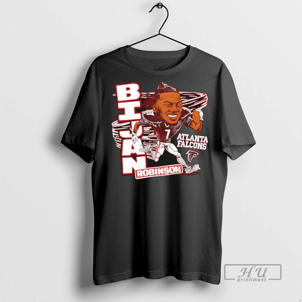 Limited Edition Atlanta Falcons Bijan Robinson Caricature Signature Graphic Tee Shirt Sweatshirt Hoodies