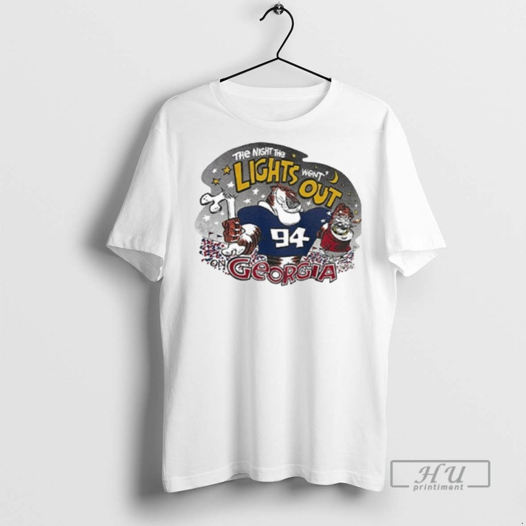 Limited Edition Auburn Tigers The Night The Lights Went Out Georgia Graphic Tee Shirt