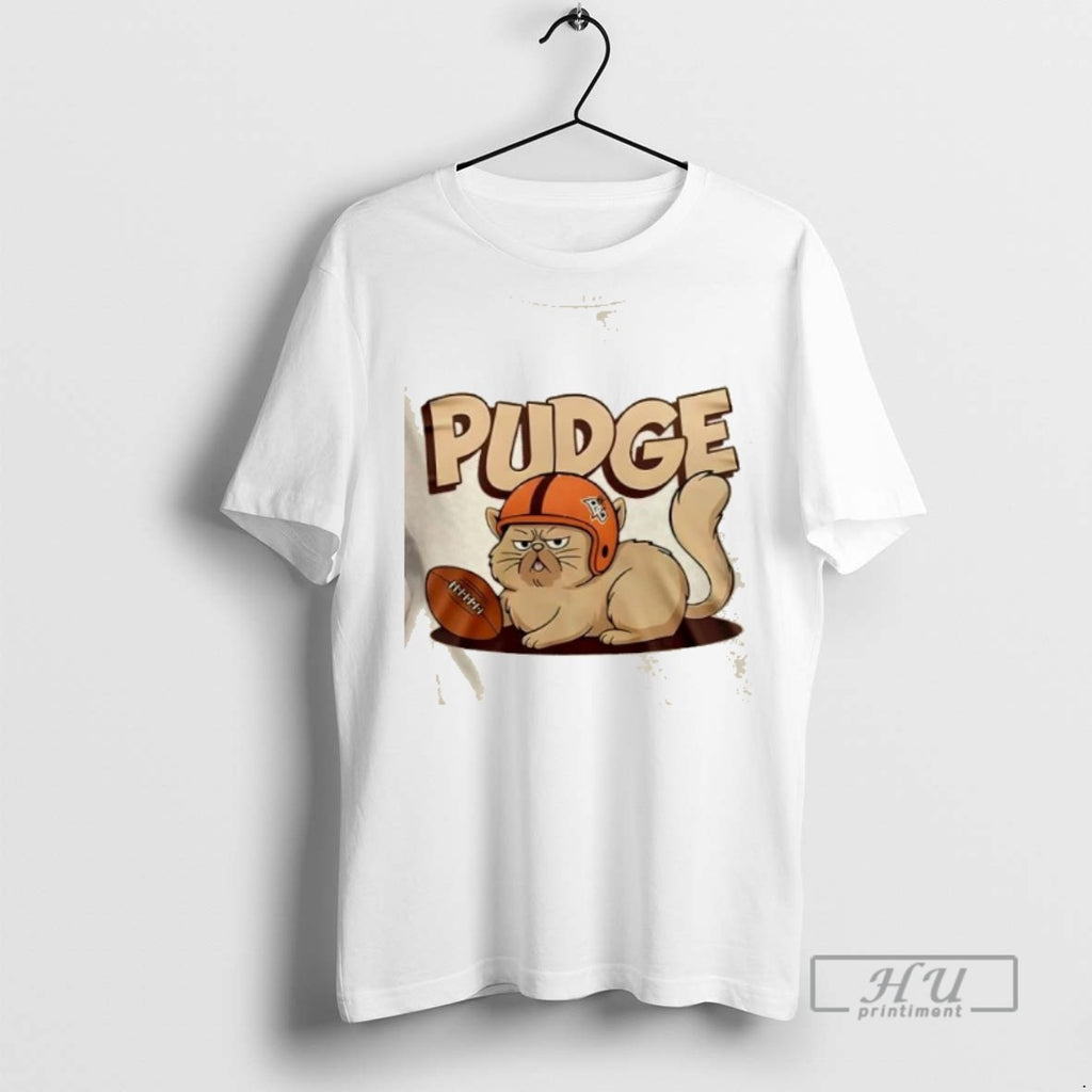 Limited Edition Bgsu Bowling Green State University Football Pudge The Cat 2 Sided Graphic Tee
