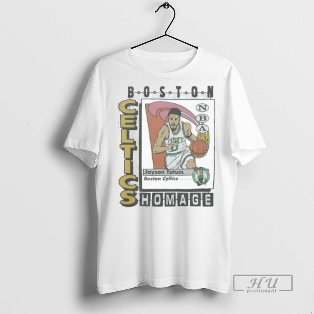 Limited Edition Boston Celtics Trading Card Jayson Tatum Graphic Tee Shirt Sweatshirt Hoodies