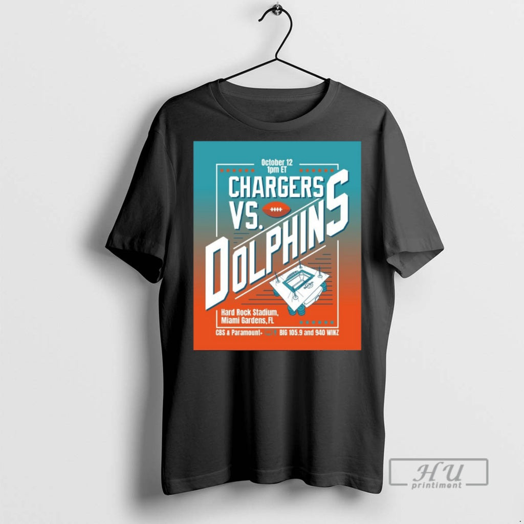 Limited Edition Chargers Vs Dolphins October 12 2025 Hard Rock Stadium Miami Gardens Fl Graphic