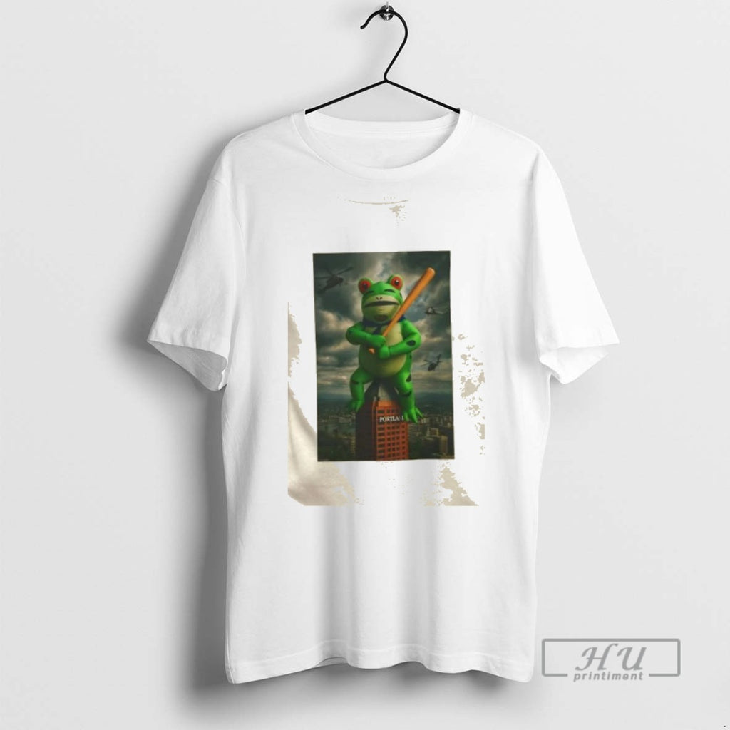 Limited Edition Giant Frog Hero Over Portland Graphic Tee Shirt Sweatshirt Hoodies