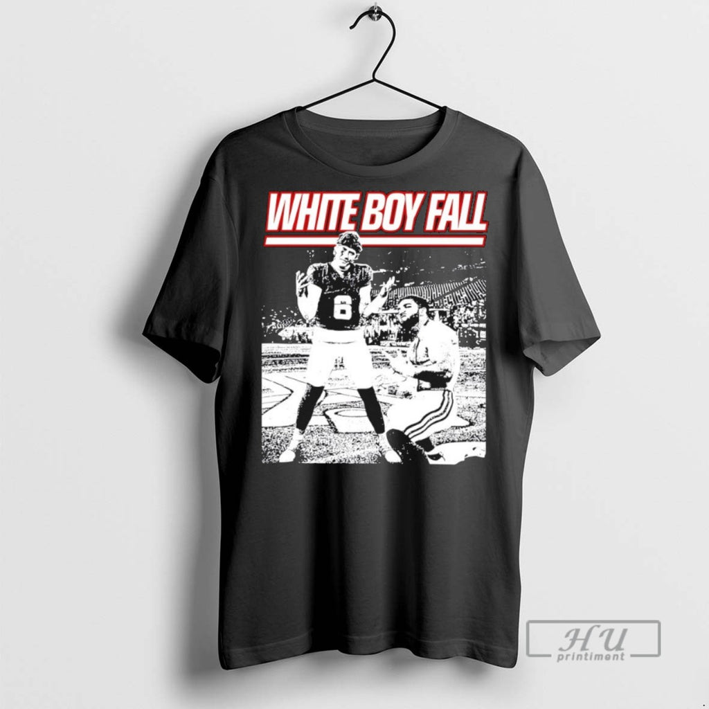 Limited Edition Giants Jaxson Dart And Cam Skattebo White Boy Fall Graphic Tee Shirt