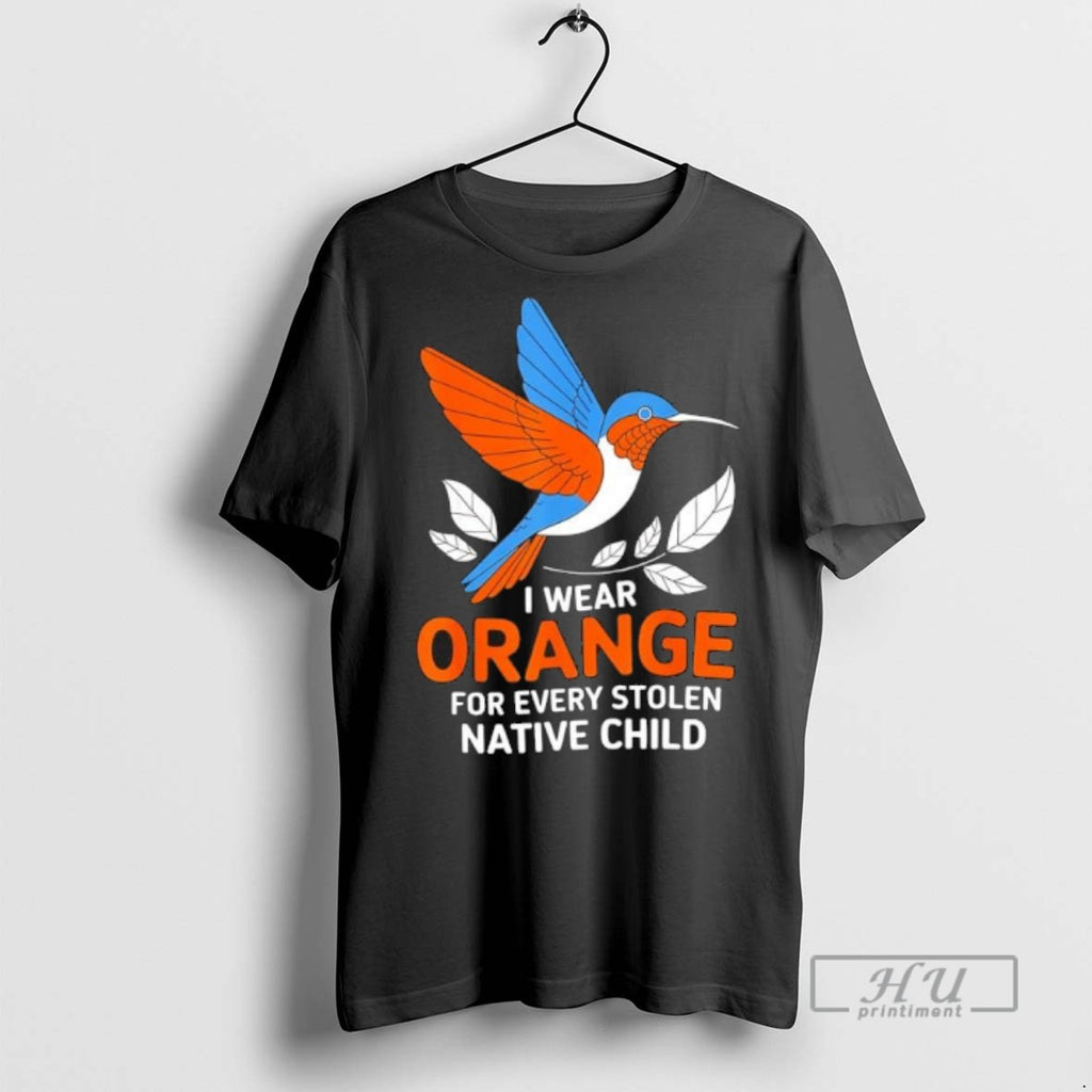Limited Edition I Wear Orange For Every Native Child Awareness Bird Graphic Tee Shirt