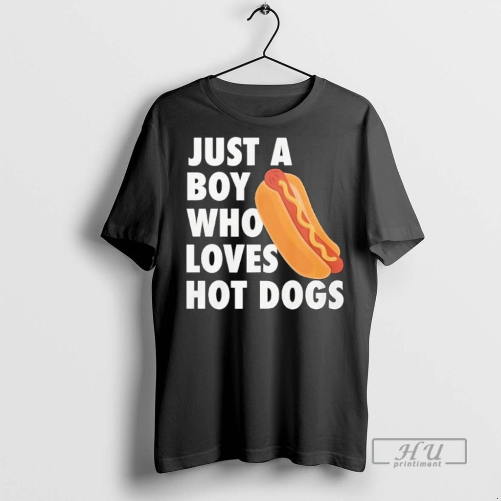 Limited Edition Just A Boy Who Loves Hot Dogs Graphic Tee Shirt Sweatshirt Hoodies
