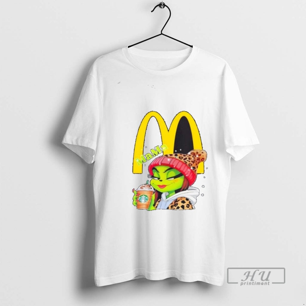 Limited Edition Mcdonalds X Grinch Mama Christmas Graphic Tee Shirt Sweatshirt Hoodies