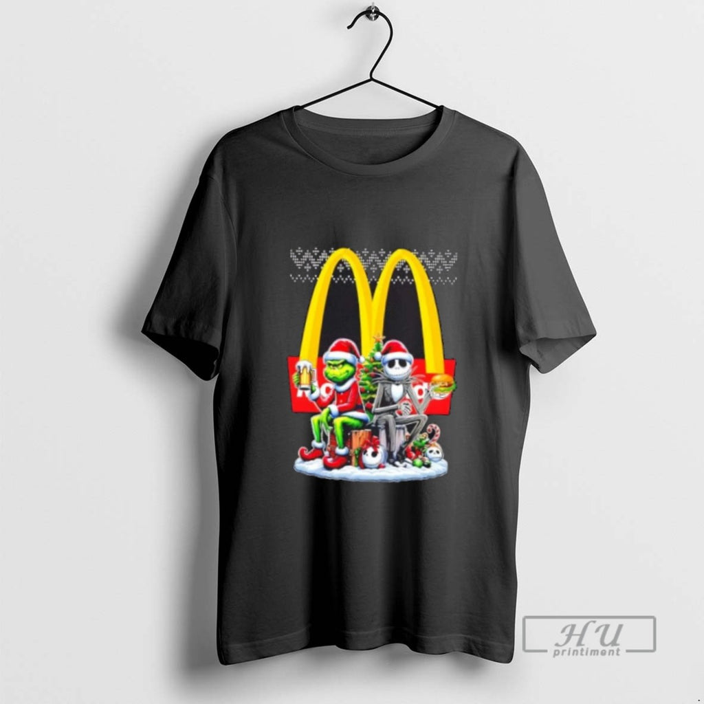 Limited Edition Mcdonlads X Grinch And Jack Skellington Unwilling Friends Merry Christmas Graphic