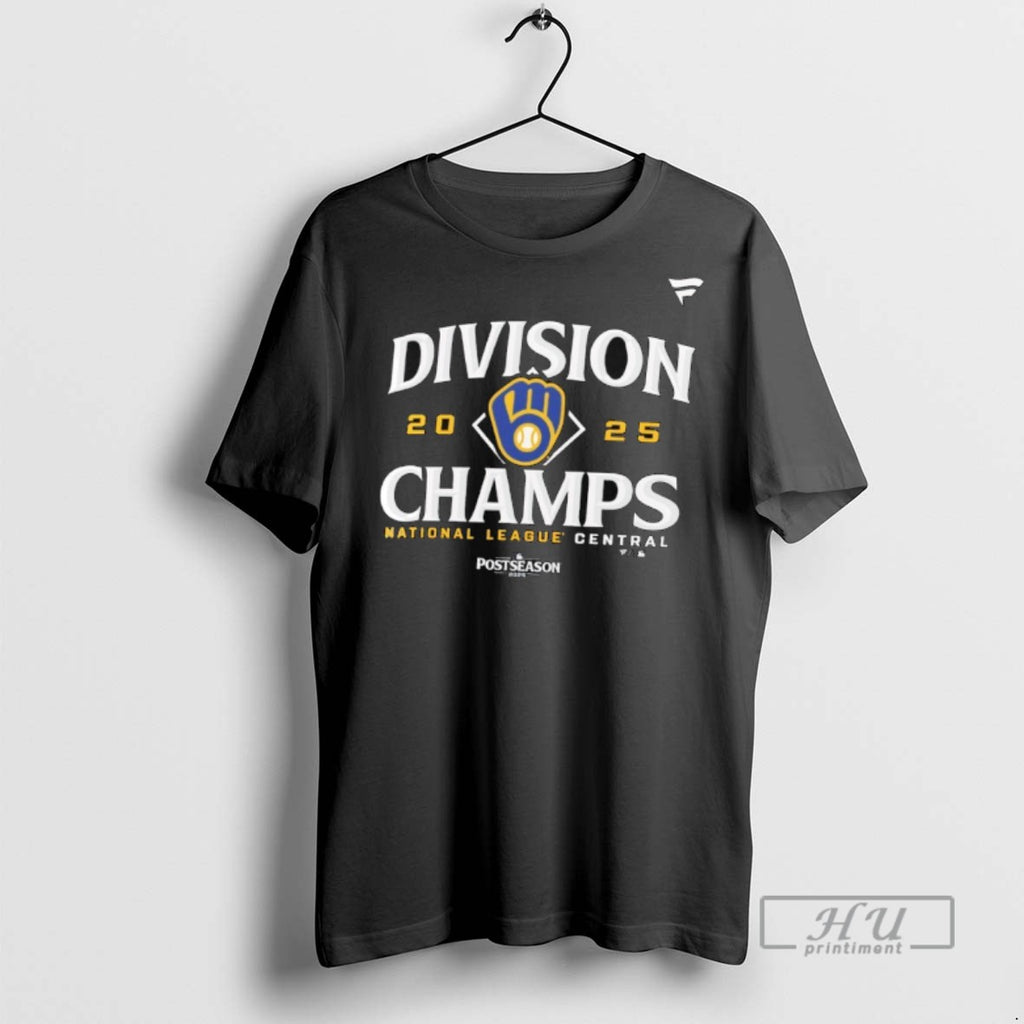 Limited Edition Milwaukee Brewers 2025 Nl Central Division Champions Locker Room Graphic Tee Shirt
