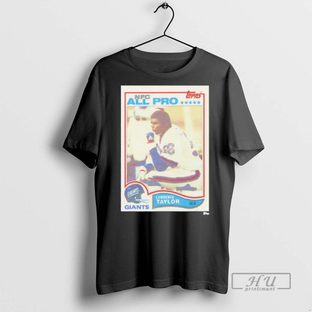 Limited Edition New York Giants Lawrence Taylor Trading Card Graphic Tee Shirt Sweatshirt Hoodies