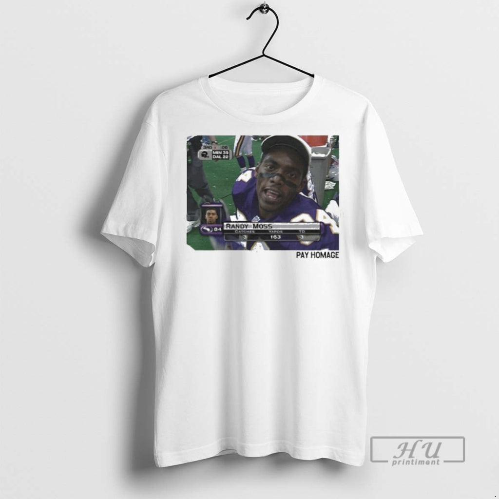 Limited Edition Randy Moss Minnesota Vikings Pay Homage Graphic Tee Shirt Sweatshirt Hoodies