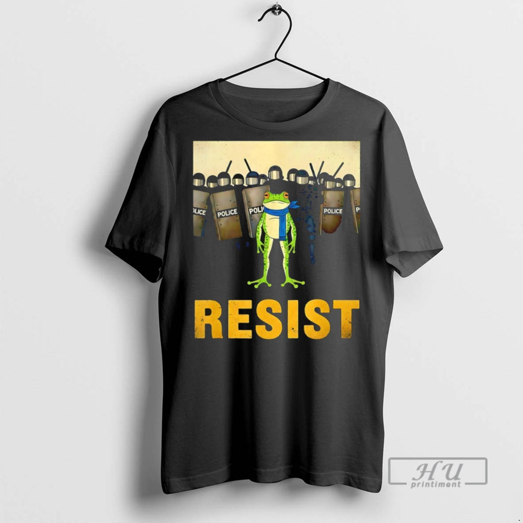 Limited Edition Resist Frog Portland Frog Protest Anti Trump Graphic Tee Shirt Sweatshirt Hoodies